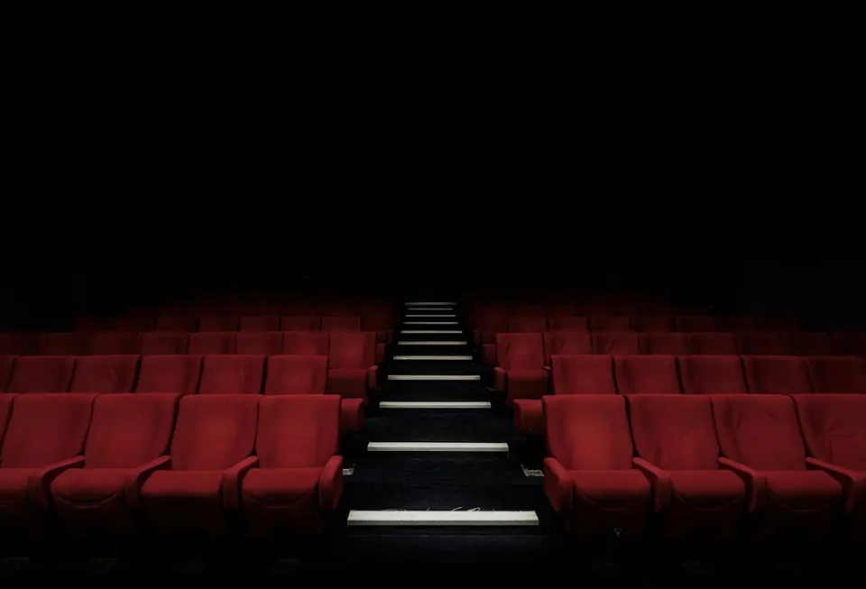 Red seats in a movie theater